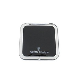 SKÖN lifestyle - Missy 15X/1X Personal Compact Glass Mirror - Powerful 15X magnification and traditional 1X mirror, Full 180 degree opening, Effortless magnetic open and close - Black