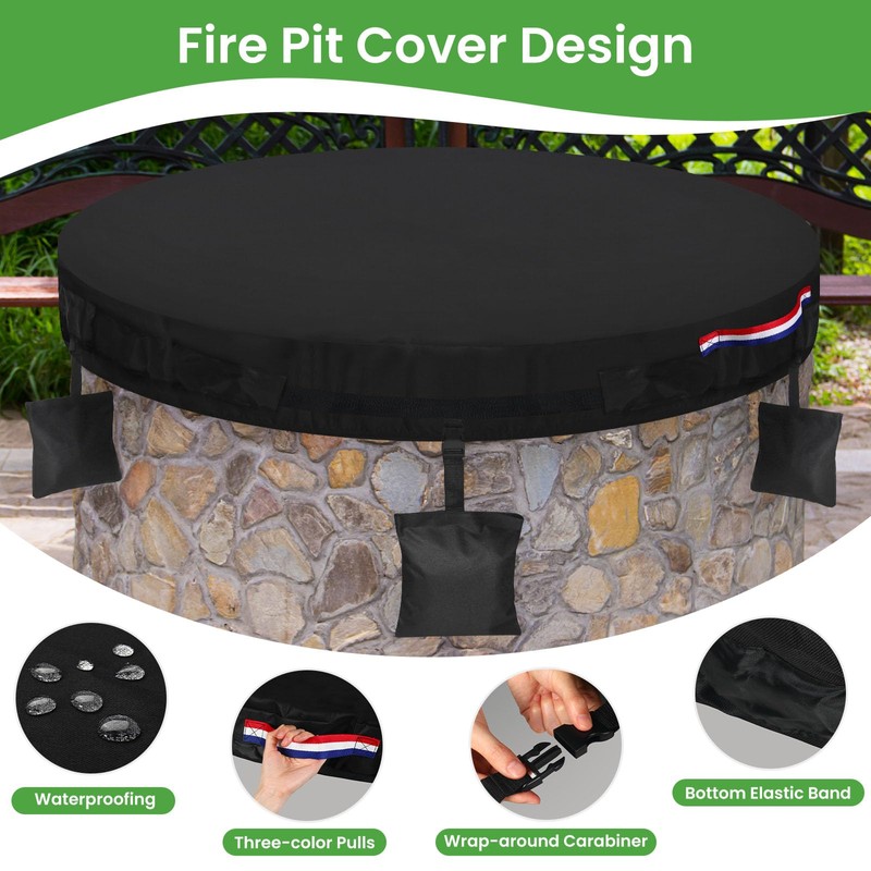 Somivrusa Fire Pit Cover Round for In-Ground Fire Pits, 66"