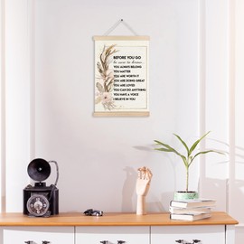 MKIJUHB Inspirational Boho Floral Wall Art Decor, Positive Affirmations Wall Hanging Decor, Motivational Framed Canvas Prints for Home Bedroom Living Room Office Walls Decorations, 12x16 Inch