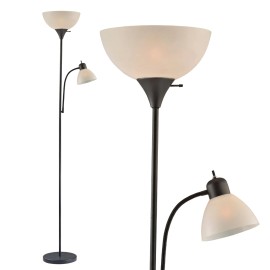 LIGHTACCENTS Adjustable Black Floor Lamp, 72'', Reading Light, Modern Style, ...