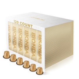 Piu Bello Espresso Bionda Coffee Pods - Nespresso Machine (Original) Compatible Capsules Pack - Rich & Balanced Taste - Strong Italian Espresso Flavored - Kosher Certified (120 Count Single Flavor)
