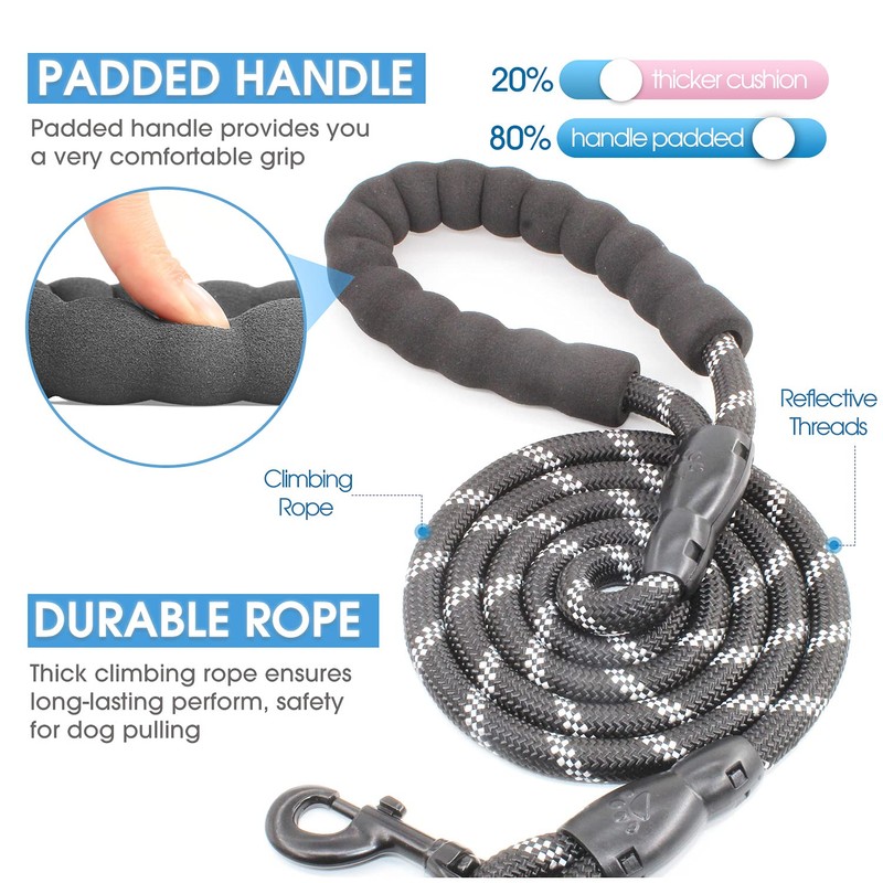 BAAPET 2/4/5/6 FT Dog Leash with Comfortable Padded Handle and
