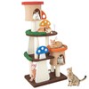 PETSITE Mushroom Cat Tree, 57.5 Inches Tall Multi-Level Cat Tower