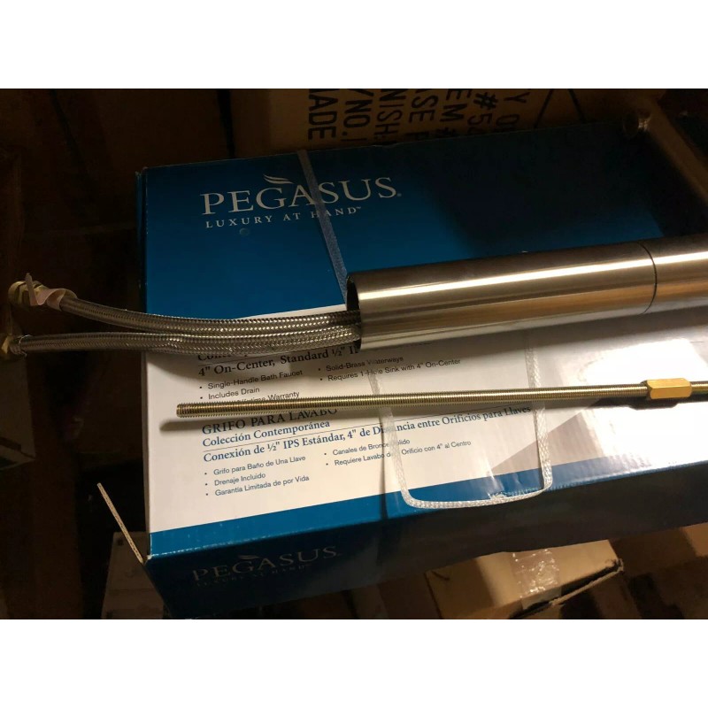 Pegasus Vessel Filler Brushed Nickel single handle bath sink faucet