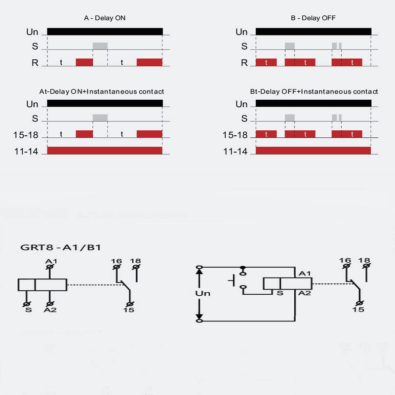 LNKWEL GRT8-B1 Delay Off Time Relay 0.1s-10day Delay 16A AC/DC