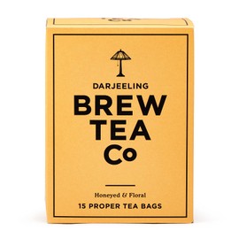 Brew Tea Co - Darjeeling Tin - Darjeeling Black Tea Teabags, Made with Rolled Whole Tea Leaves - Honeyed, Floral Flavour (15 Teabags)