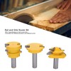 3Pcs Rail and Stile Router Bit Hardened Steel 1/2in Straight