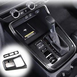 MUXEE 2PCS Center Console Frame Gear Shift Panel Cover Trim for Honda CRV CR-V 2023 2024 2025 - ABS carbon fiber Sport Interior Accessories