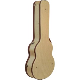 Crossrock Master Series-Wooden 000 12-fret Acoustic Guitar Case-Security Lock - Fabric Tweed