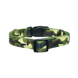 Olahibi Basic Dog Collar, Polyester Webbing Padded with Soft Neoprene, Camouflage Pattern, for Medium Dogs.(M, Camouflage)