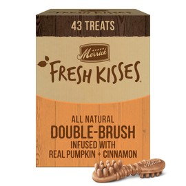 Merrick Fresh Kisses Natural Dental Chews, Treats Infused with Pumpkin and Cinnamon for Small Dogs 15-25 Lbs - 1.8 lb. Box