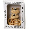 EnigmaSupplies Whimsical Ceramic Tabby Cat Duo Embracing a Heart