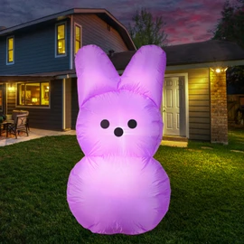 Easter Inflatables Outdoor Decorations,Purple Bunny Blow Up Easter Yard Decoration Welcome Decor for for Outdoor Indoor, Yard, Garden, Lawn,Easter Supplies (Purple)