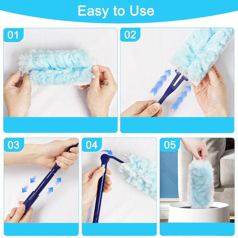 Newthinking Flash Dust Magnet and Refills, Fluffy Disposable Dust Magnet