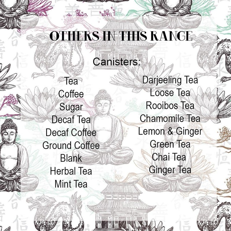 Purely Home Asian Scenes Chai Tea Canister - White Metal