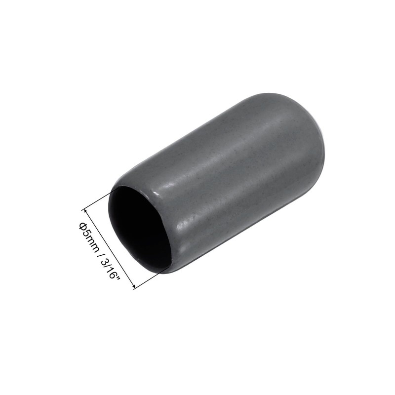 sourcing map 200pcs Rubber End Caps 5mm(3/16") ID Vinyl Round