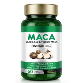 Vceeoy Maca Root Capsules for Women, Maca Capsule with Black & Yellow Root Powder, Black Pepper