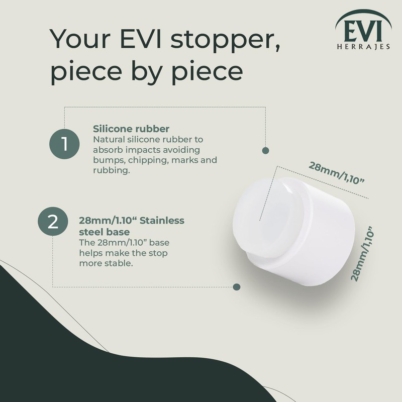 EVI | Wall Adhesive Doorstop | 1.1'' X 1.1'' |