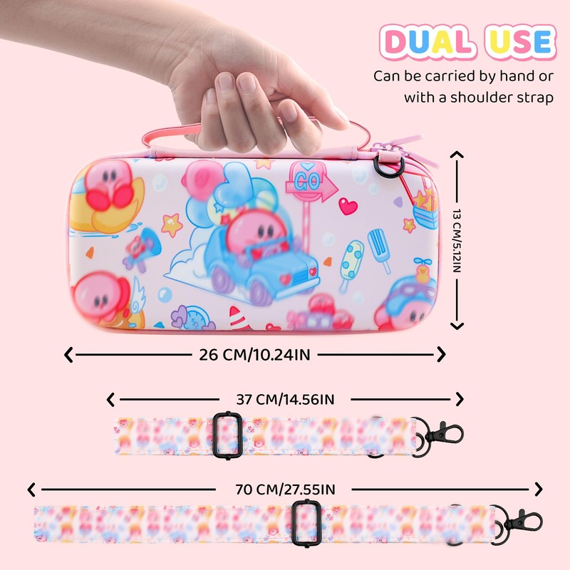 HYPERCASE 8 in 1 Cute Anime Switch OLED Accessories Bundle,