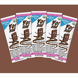 Yo! Bar by Bearded Brothers Vegan Organic Kids Bar | Gluten Free, Paleo and Whole 30 | Soy Free, Non GMO, Low Glycemic, No Sugar Added, Fiber + Whole Foods | Chocolate Brownie | 25 Bars