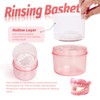 Uouovo Leak Proof Denture Bath Cup Large Denture case Retainer