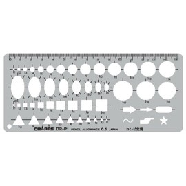 ドラパス テンプレート P型 コンビ定規 P-1S スモーク 31611
