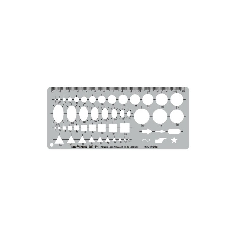 ドラパス テンプレート P型 コンビ定規 P-1S スモーク 31611