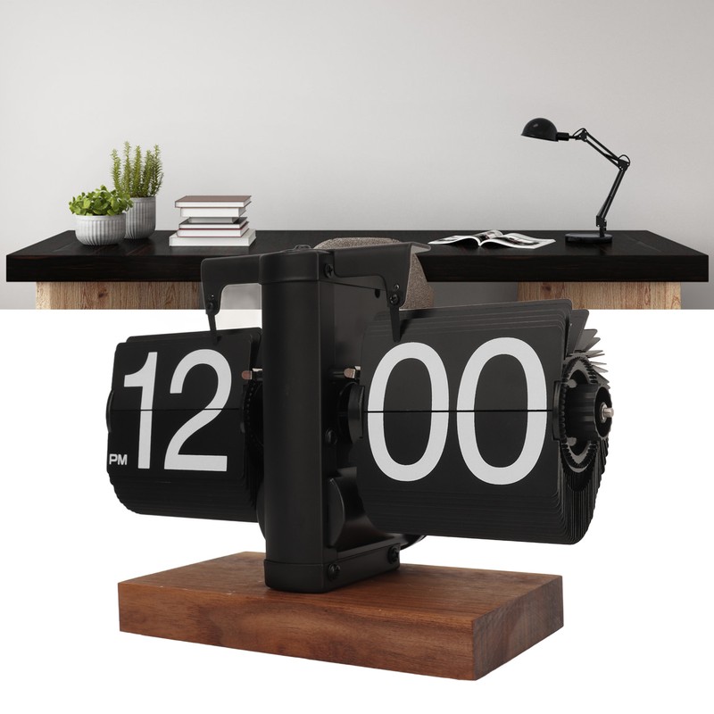 Digital Flip Down Clock Retro Automatic Turning Battery Operated Mechanical