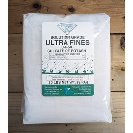SOP 0-0-50 | Sulfate of Potash Solution Grade Ultrafine Fertilizer Powder (20 Pounds)