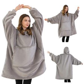 Good Nite Hoodie Blanket with Elastic Sleeve Cuddly Jumper, Oversize Hoodie Blankets Pullover Cuddly Jumper, Super Soft Cosy Warm Comfortable Giant Hoodie, Blankets Hoodie Gifts