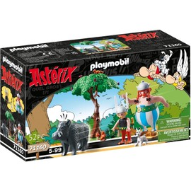 Playmobil Asterix 71160 Wild Boar Hunting with Tilting Tree Toy for Children Aged 5+