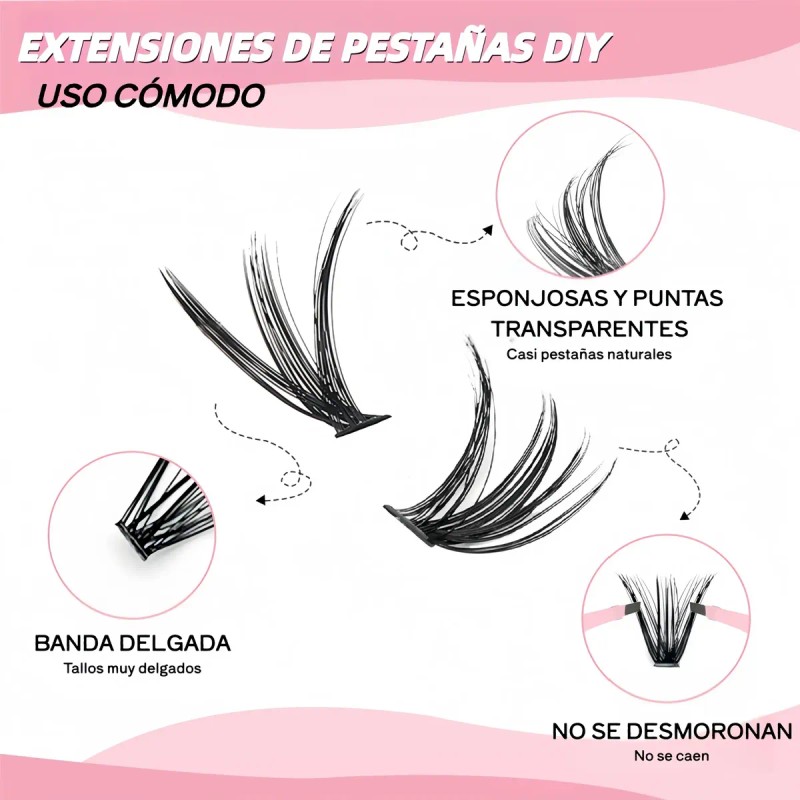 Pestañas Postizas Diy Curl D Mix 8-16mm 30d 40d 80d