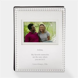 THINGS REMEMBERED Engraved Silver Beaded Mini Photo Album (Free Customization)