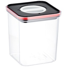 Pearl Metal HB-4485 Storage Container, Black x Red, 0.5 gal (1.4 L) Smart Seal Container Square