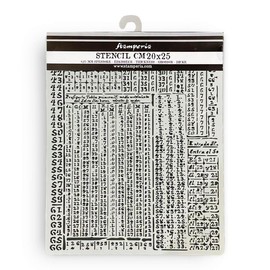 Stamperia - Thick Stencils for Scrapbooking, Albums, Card Making, Bullet Journalling and More, Flexible Material, Easy to Clean, Perfect for Hobbies, Crafts, and Gifting (Fortune Hieroglyphic)