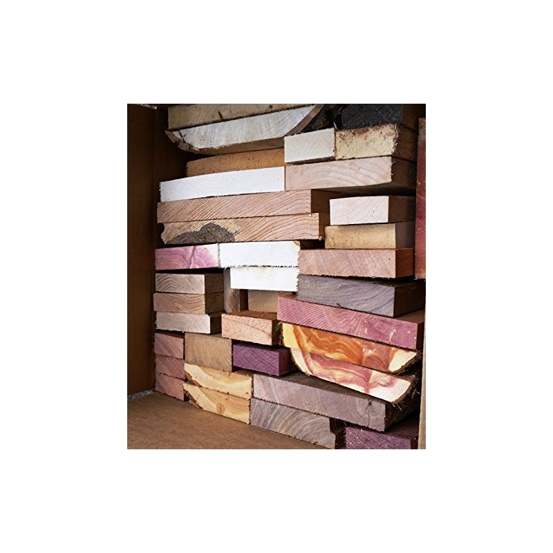 Large box full of board cut-offs. Scrap boards, and lumber