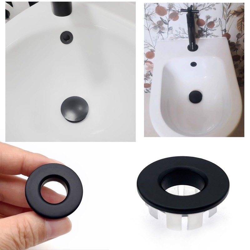 JZK 2 x Matte Black Coated Copper Metal Bathroom Sink