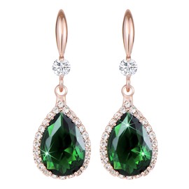 Linawe Earrings, Women's, Jewelry, Diamonds, Mother's, Rose Gold, Created Emerald