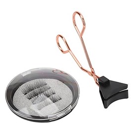 Pestañas Magnéticas Ligeras de 4 Piezas con Aplicador, Juego de Clips de Pestañas con Esponjoso a Prueba de Viento y Sudor, Impermeables y que Ahorran Tiempo para