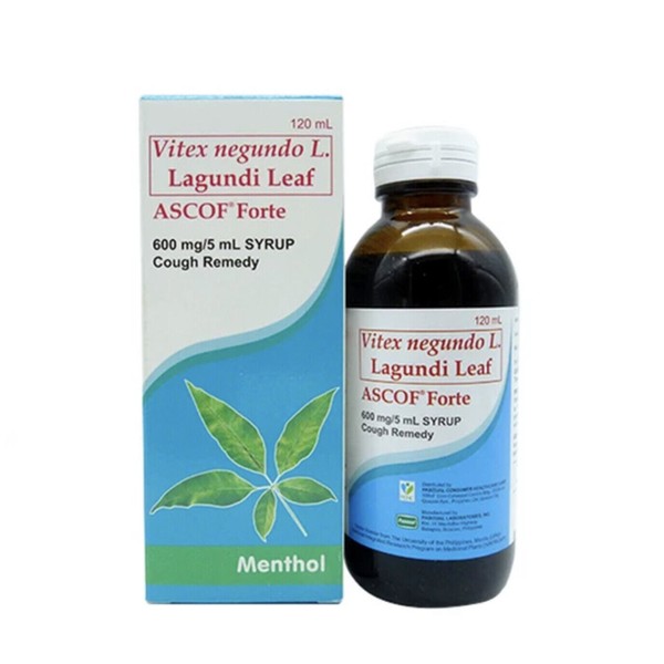 Ascof Forte Lagundi Leaf Syrup Menthol Flavor Cough Remedy, 120ml