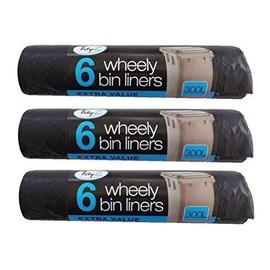Tidy Z 18 x Strong 300L Outdoor Wheely Bin Liners Waste Bin Bags Fits Bins 230 x 143cm