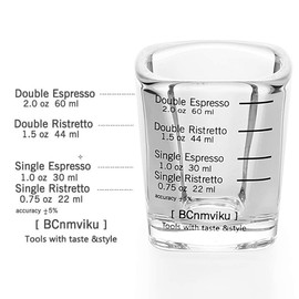 Espresso Shot Glass Liquid Heavy Sturdy Glass Shot Glasses Measuring cup Wine Glass 6 Pack 2oz/60ml By BCnmviku (Sturdy 6Pack)