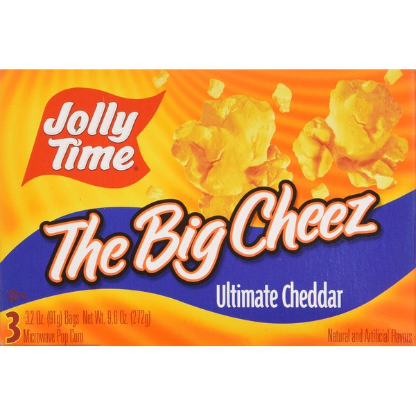 Jolly Time the Big Cheez Cheddar Cheese Microwave Popcorn, 3-count Boxes (Pack of 3)