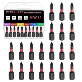 HARFINGTON 20pcs PH0 Phillips Screwdriver Bit 1/4" Hex Shank 25mm/1" Length Magnetic Cross Head Hex Bits S2 Steel Screw Driver Bit for Impact Electric Screw Driver Power Tools