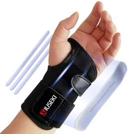 Carpal Tunnel Wrist Brace Support with 2 Straps and Metal Splint Stabilizer - Helps Relieve Tendinitis Arthritis Carpal Tunnel Pain - Reduces Sprain Recovery Time for Men Women (M/L, Left Hand)