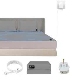 HUNAIGEE Silver Conductive Grounding Sheet Grounding Bed Sheet Grounding Mat King Size 153x203cm Grounding Flat Sheet for Bed Earthing Sheet with 4.6m Grounding Cord Grey