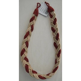 Wrights Curtain & Chair Tie Back - 27" Braided - 8 colors-ways to choose from! - T248H - Burgundy & Taupe