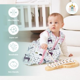 Cute Castle Baby Sleep Sack 12-18 Months - Lightweight 100% Cotton 2-Way Zipper TOG 0.5 Infant Wearable Blanket, Newborn Essentials Toddler Sleep Clothes (3 Pack Pink)