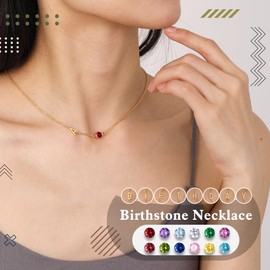 Birthstone Necklace Dainty Birthday Gifts for Women Initial S Necklace 14K Gold December Birthstone Necklace Unique Citrine Birthstone Jewelry 50th Birthday Gifts for Her