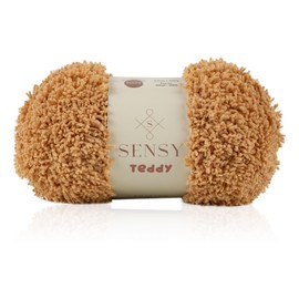 Sensy Teddy Sheepy Sherpa Fleece - Soft Fluffy Cozy Yarn for Baby Blankets & Amigurumi, 3.5 oz, 109 Yards, Gauge 5 Bulky (Latte)